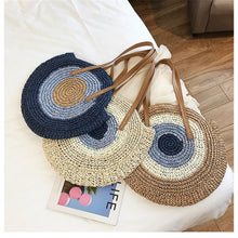 Load image into Gallery viewer, Evil Eye Rattan Shoulder Bag