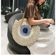 Load image into Gallery viewer, Evil Eye Rattan Shoulder Bag