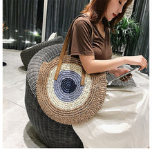 Load image into Gallery viewer, Evil Eye Rattan Shoulder Bag