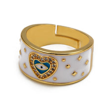 Load image into Gallery viewer, Lucky Evil Eye Gold Ring