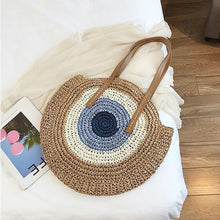 Load image into Gallery viewer, Evil Eye Rattan Shoulder Bag