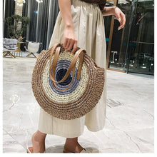 Load image into Gallery viewer, Evil Eye Rattan Shoulder Bag