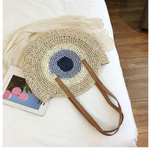 Load image into Gallery viewer, Evil Eye Rattan Shoulder Bag