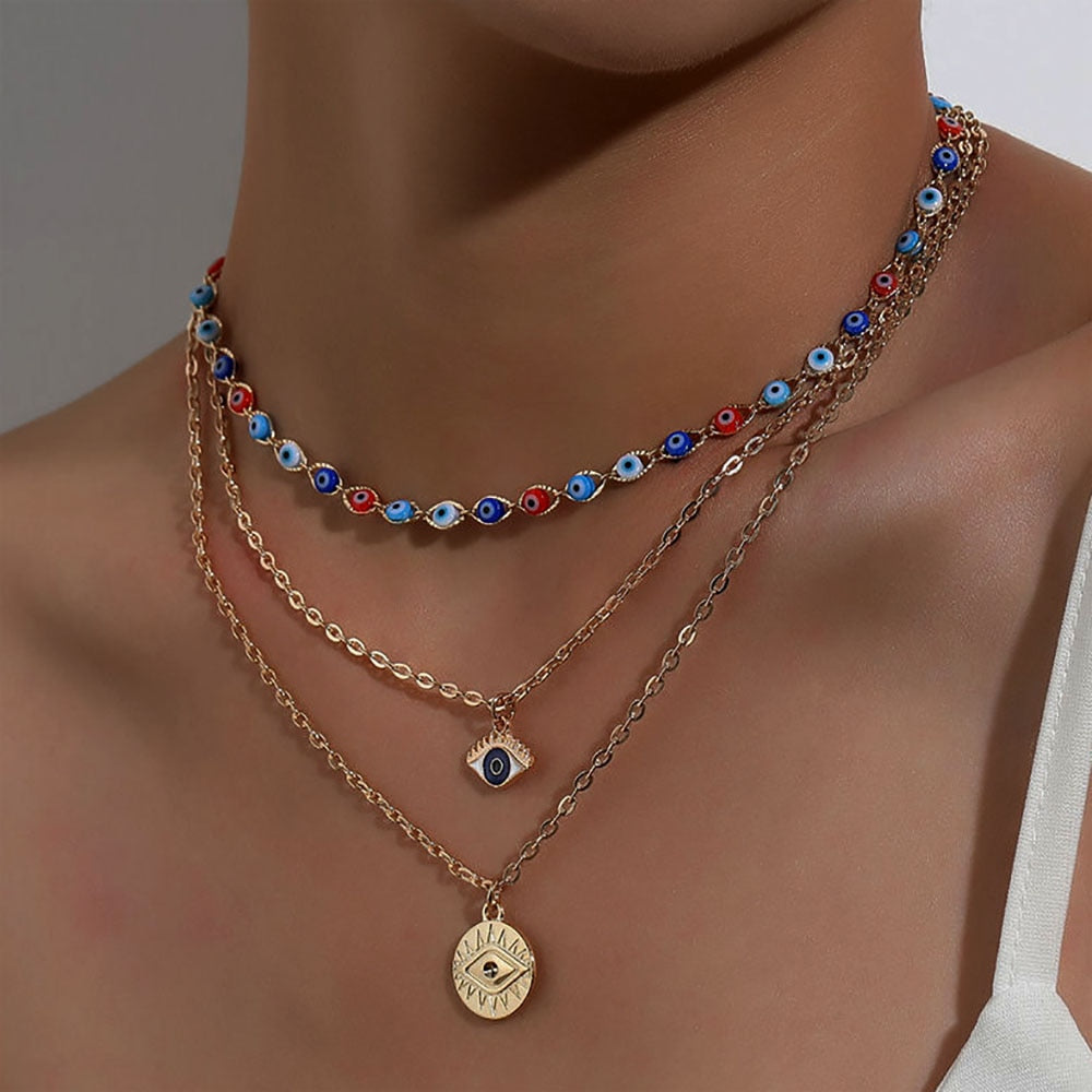 Stay Protected Evil Eye Multilayer Necklace
