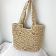 Load image into Gallery viewer, Rattan Shoulder Tote
