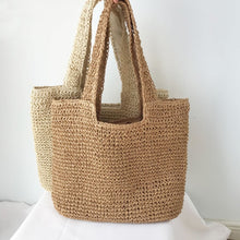 Load image into Gallery viewer, Rattan Shoulder Tote
